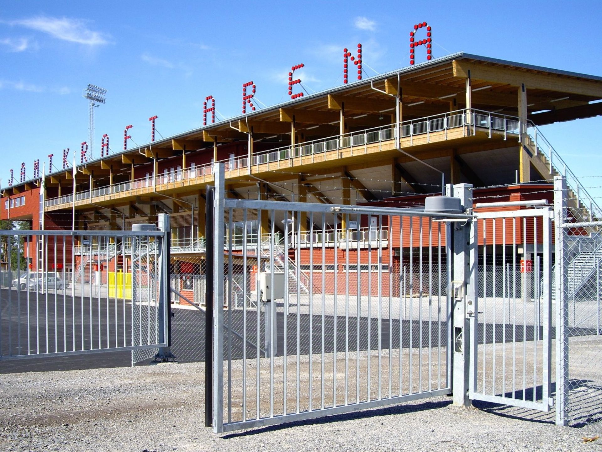 Stabil Stängsel slaggrindar på Jämtkraft Arena i Östersund